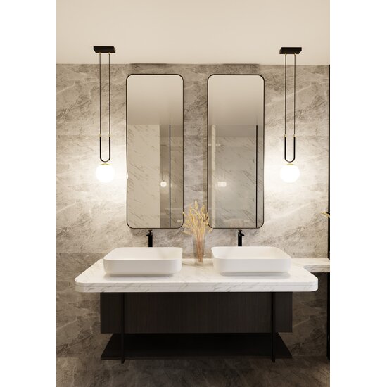 Emibig Emibig GLAM 1 BLACK/OPAL - Lampe suspendue rétro pour un éclairage élégant