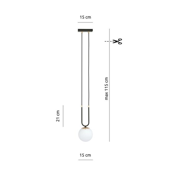 Emibig Emibig GLAM 1 BLACK/OPAL - Lampe suspendue rétro pour un éclairage élégant