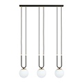 Emibig Emibig GLAM 3 BLACK/OPAL - Lampe Suspendue Rétro pour une Ambiance Élégante