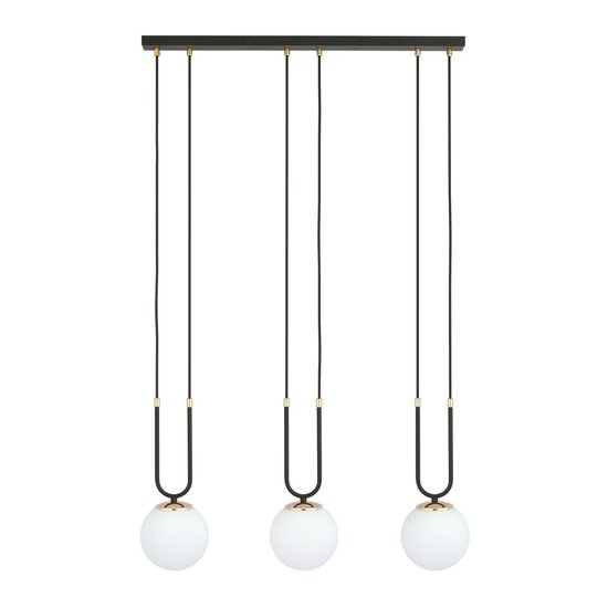 Emibig Emibig GLAM 3 BLACK/OPAL - Retro Pendant Lamp for a Stylish Atmosphere