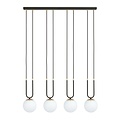 Emibig Emibig GLAM 4 BLACK/OPAL - Lampe suspendue rétro pour une ambiance élégante