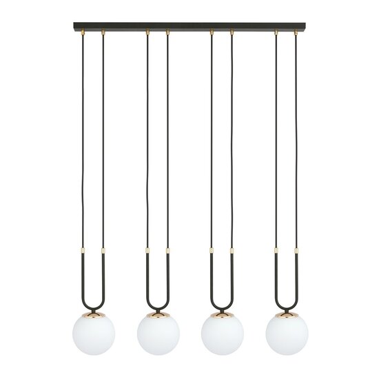 Emibig Emibig GLAM 4 BLACK/OPAL - Lampe suspendue rétro pour une ambiance élégante