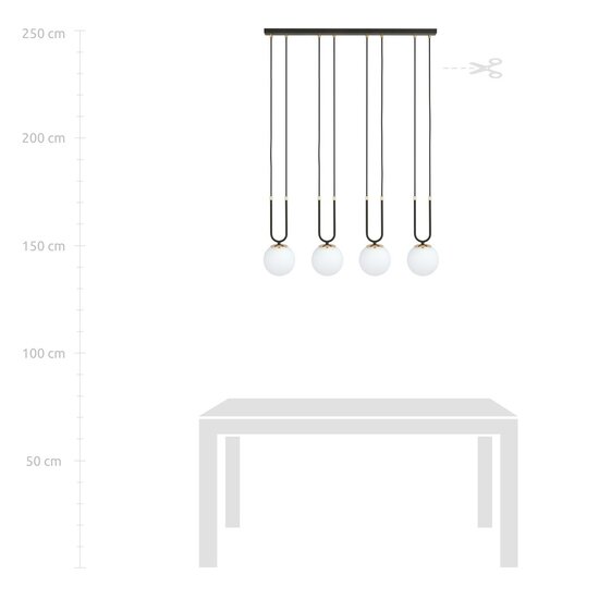Emibig Emibig GLAM 4 BLACK/OPAL - Lampe suspendue rétro pour une ambiance élégante