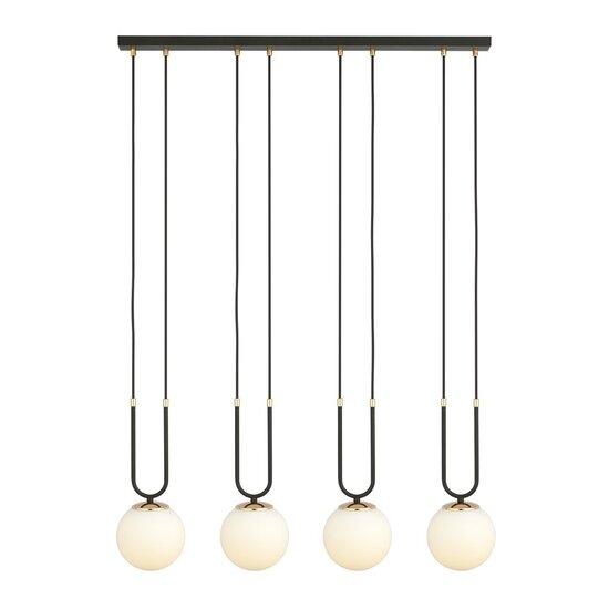 Emibig GLAM 4 BLACK/OPAL - Lámpara colgante retro para una atmósfera elegante