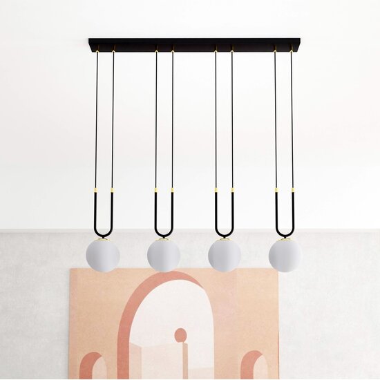 Emibig Emibig GLAM 4 Negro/Opal - Lámpara colgante retro para un ambiente elegante