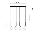 Emibig Emibig GLAM 4 BLACK/OPAL - Lampe suspendue rétro pour une ambiance élégante
