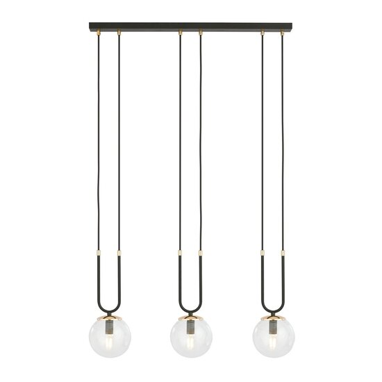 Emibig Emibig GLAM 3 Zwart/Transparant - Retro Hanglamp voor een Stijlvolle Sfeer