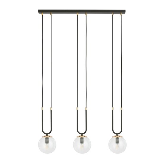 Emibig Emibig GLAM 3 BLACK/TRANSPARENT - Retro Pendelleuchte für eine stilvolle Atmosphäre