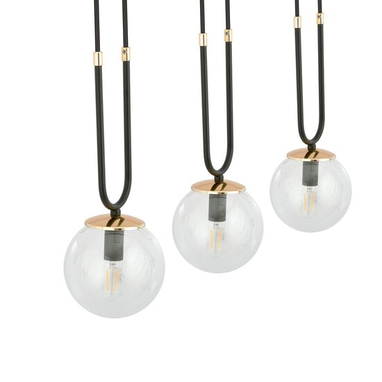 Emibig Emibig GLAM 3 BLACK/TRANSPARENT - Lámpara colgante retro para una atmósfera elegante