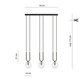 Emibig Emibig GLAM 3 BLACK/TRANSPARENT - Retro hanglamp voor een stijlvolle sfeer