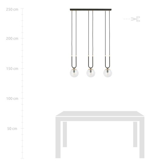Emibig Emibig GLAM 3 BLACK/TRANSPARENT - Retro hanglamp voor een stijlvolle sfeer