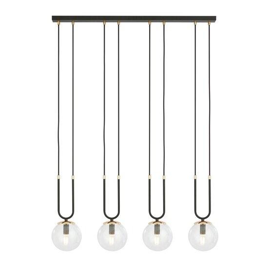 Emibig Emibig GLAM 4 Zwart/Transparant - Retro Hanglamp voor een Stijlvolle Sfeer