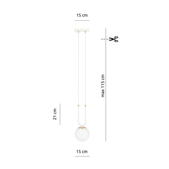 Emibig Emibig GLAM 1 WHITE/OPAL - Lampe suspendue rétro pour un éclairage chaleureux