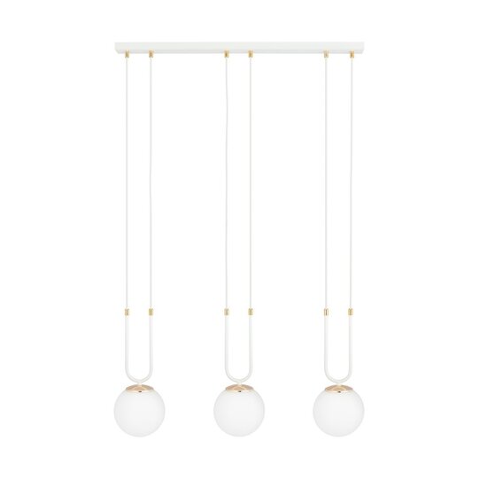 Emibig Emibig GLAM 3 WHITE/OPAL - Lámpara colgante retro para espacios elegantes