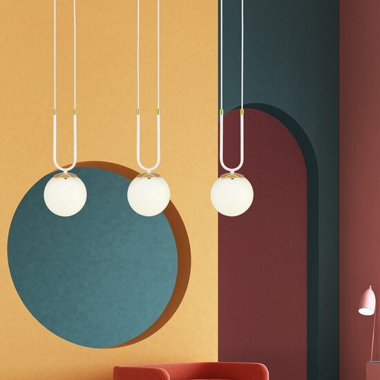 Emibig Emibig GLAM 3 WHITE/OPAL - Retro Pendant Lamp for a Stylish Atmosphere