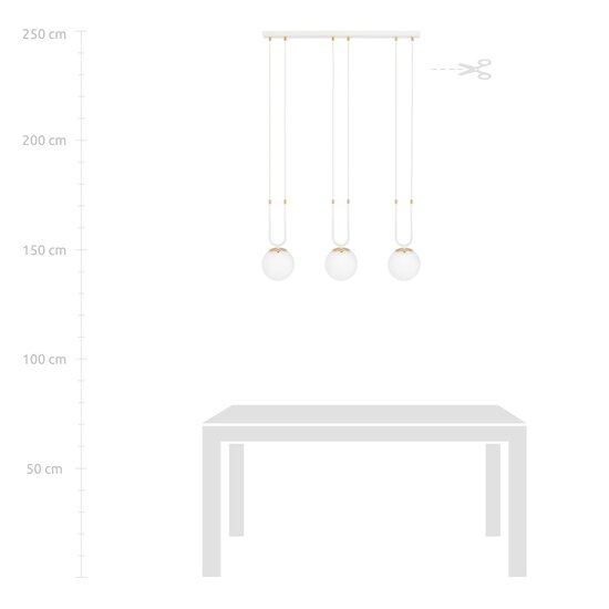 Emibig Emibig GLAM 3 WHITE/OPAL - Lampe Suspendue Rétro pour une Ambiance Élégante