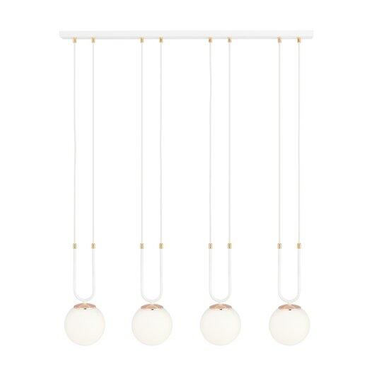 Emibig GLAM 4 WHITE/OPAL - Lámpara colgante retro para una iluminación acogedora