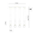 Emibig Emibig GLAM 4 WHITE/OPAL - Retro pendant lamp for cozy lighting