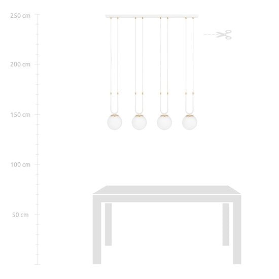 Emibig Emibig GLAM 4 WHITE/OPAL - Lampe suspendue rétro pour un éclairage chaleureux