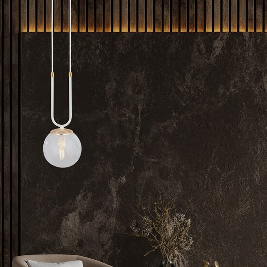 Emibig Emibig GLAM 1 White/Transparent - Retro Pendant Lamp for a Stylish Atmosphere