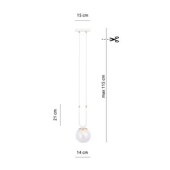 Emibig Emibig GLAM 1 WHITE/TRANSPARENT - Lámpara colgante retro para una iluminación elegante