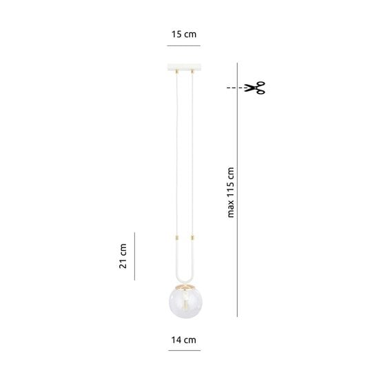 Emibig Emibig GLAM 1 WHITE/TRANSPARENT - Retro Pendelleuchte für stilvolle Beleuchtung