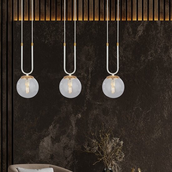 Emibig Emibig GLAM 3 WHITE/TRANSPARENT - Suspension rétro pour un éclairage élégant
