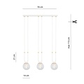Emibig Emibig GLAM 3 WHITE/TRANSPARENT - Lámpara colgante retro para una iluminación elegante