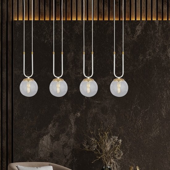 Emibig Emibig GLAM 4 WHITE/TRANSPARENT - Retro pendant lamp for stylish lighting