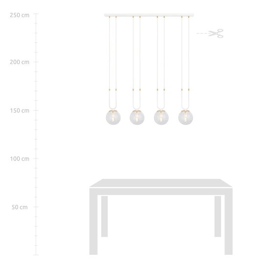 Emibig Emibig GLAM 4 WHITE/TRANSPARENT - Retro pendant lamp for stylish lighting