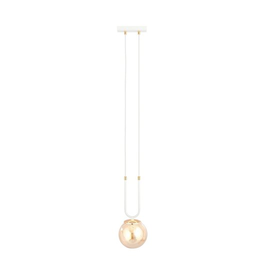 Emibig Emibig GLAM 1 White/Ambra Pendant Lamp - Retro style for a cozy ambiance