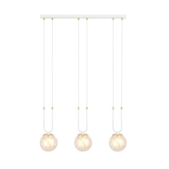 Emibig Emibig GLAM 3 WHITE/MIODOWY - Retro pendant lamp for a cozy ambiance