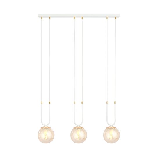 Emibig Emibig GLAM 3 WHITE/MIODOWY - Retro Pendelleuchte für eine gemütliche Atmosphäre