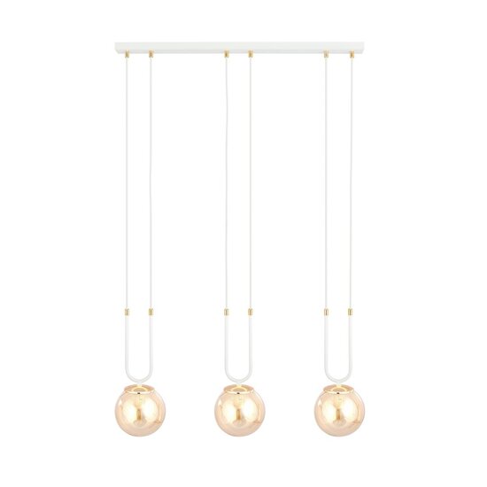 Emibig Emibig GLAM 3 White/Miodowy Hanglamp - Retro stijl voor een sfeervolle ambiance