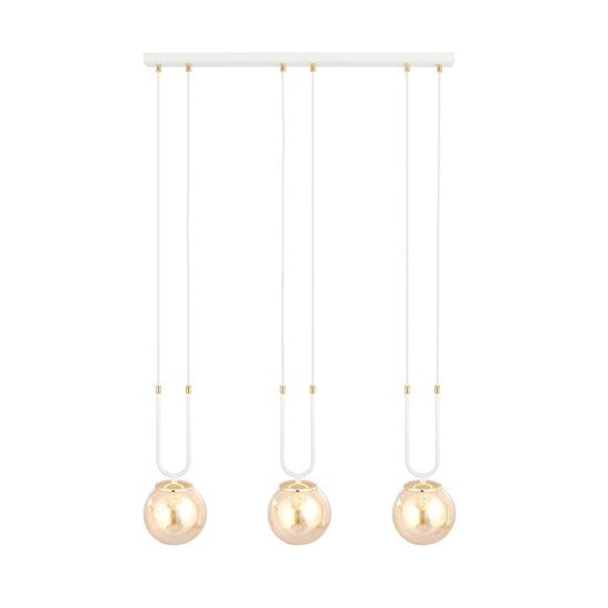 Emibig Emibig GLAM 3 WHITE/MIODOWY - Retro pendant lamp for a cozy ambiance
