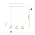 Emibig Emibig GLAM 3 WHITE/MIODOWY - Retro pendant lamp for a cozy ambiance