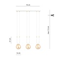 Emibig Emibig GLAM 3 WHITE/MIODOWY - Retro Pendelleuchte für eine gemütliche Atmosphäre