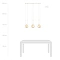 Emibig Emibig GLAM 3 WHITE/MIODOWY - Retro pendant lamp for a cozy ambiance