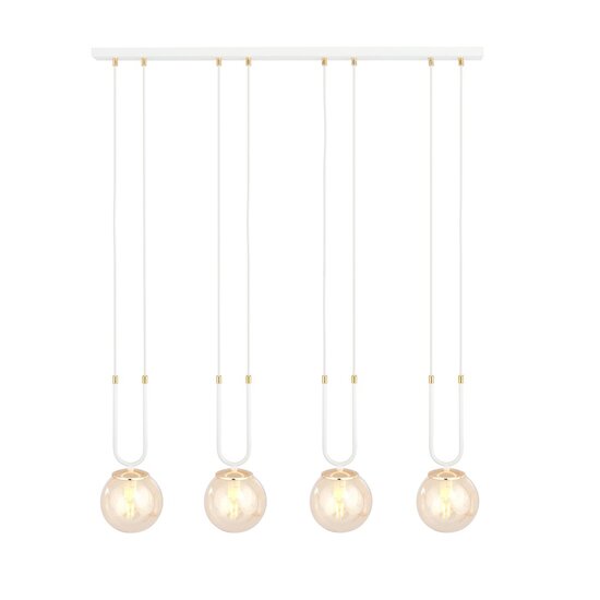 Emibig Emibig GLAM 4 WHITE/MIODOWY - Lampe suspendue rétro pour un éclairage stylé