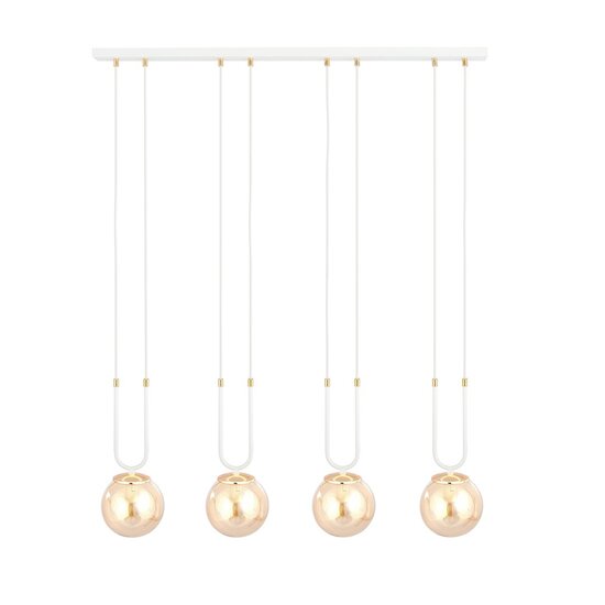 Emibig Emibig GLAM 4 WHITE/MIODOWY - Lampe suspendue rétro pour un éclairage stylé