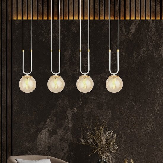 Emibig Emibig GLAM 4 WHITE/MIODOWY - Retro pendant lamp for stylish lighting