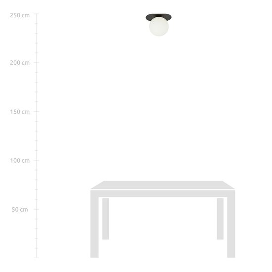 Emibig Emibig PLAZA 1 BLACK/OPAL - Modern Deckenlampe für stilvolle Räume