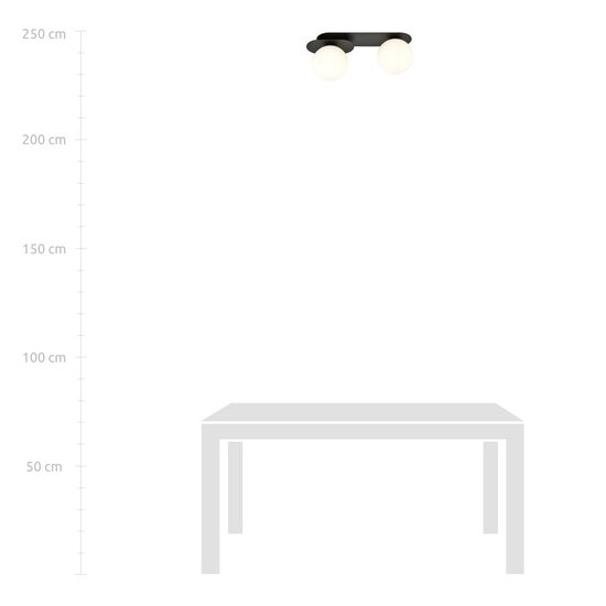 Emibig Emibig Plaza 2 Lámpara de Techo Negra/Opal - Diseño Moderno para Cada Espacio