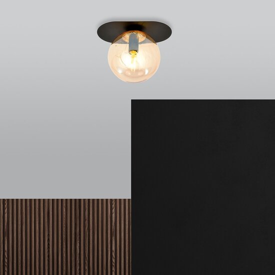 Emibig Emibig PLAZA 1 Black/Amber - Modern ceiling lamp for a stylish look