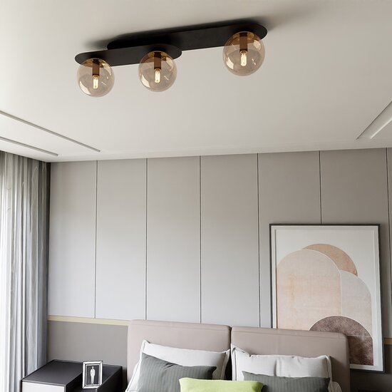 Emibig Emibig PLAZA 3 Noir/Ambre - Lampe de plafond moderne pour tous les espaces