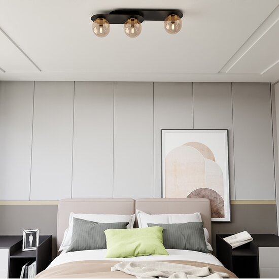 Emibig Emibig PLAZA 3 Black/Amber - Modern ceiling lamp for any space