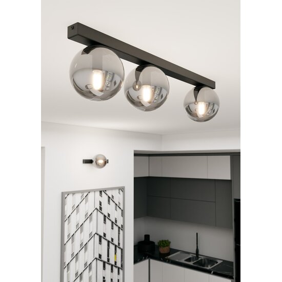 Emibig Emibig FIT 3 BLACK/GRAFIT - Minimalist ceiling lamp for any space