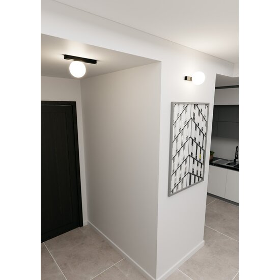 Emibig Emibig FIT 1 BLACK/OPAL - Minimalist ceiling lamp for any space
