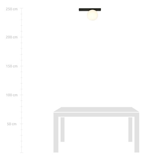 Emibig Emibig FIT 1 BLACK/OPAL - Minimalistische Deckenlampe für jeden Raum
