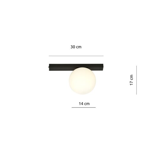 Emibig Emibig FIT 1 BLACK/OPAL - Minimalistische plafondlamp voor elke ruimte